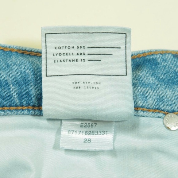 AYR The Roadie Straight Leg Jeans Womens 28 Blue Ghost Ranch Stretch Denim - Picture 5 of 10